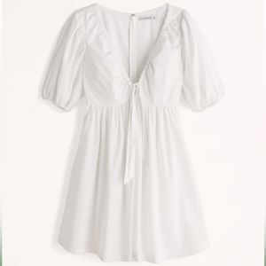 A&F Cinch-Front Poplin Mini Dress